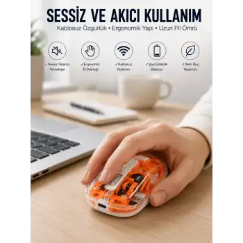 Kablosuz Mouse Fare 5.0 Bluetooth Bağlantılı USB Girişli Yeni Nesil