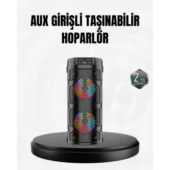 Kablosuz Stereo Hoparlör USB + SD Kart + AUX Destekli Bluetooth 5.0