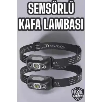 Kafa Lambası Kamp Lambası Led Işık Şarjlı Ayarlanabilir