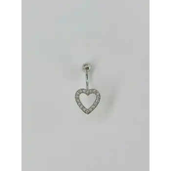Kalp Detaylı Göbek Piercing