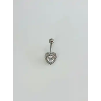 Kalp Detaylı Göbek Piercing