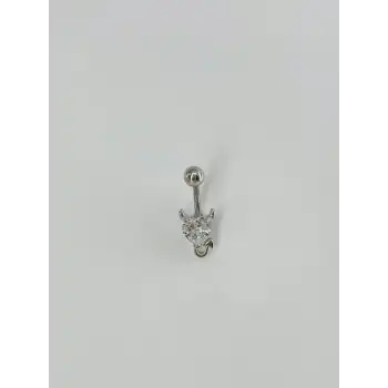 Kalp Detaylı Göbek Piercing