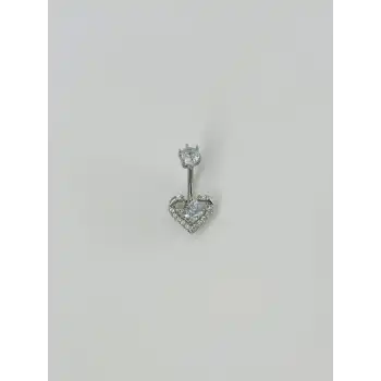Kalp Detaylı Göbek Piercing