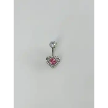 Kalp Detaylı Göbek Piercing