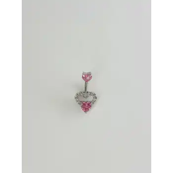 Kalp Detaylı Göbek Piercing