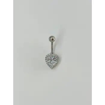 Kalp Detaylı Göbek Piercing