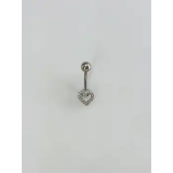 Kalp Detaylı Göbek Piercing