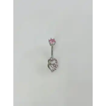 Kalp Detaylı Göbek Piercing