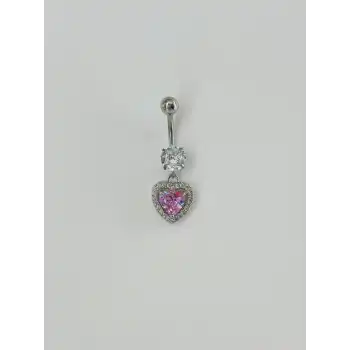 Kalp Detaylı Göbek Piercing