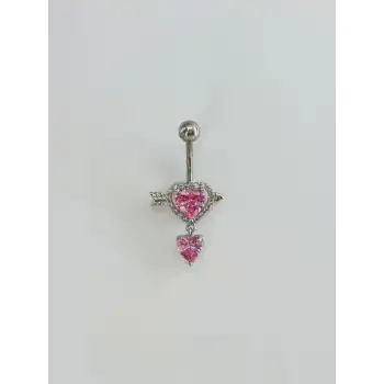 Kalp Detaylı Göbek Piercing