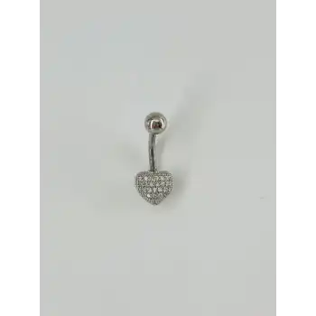 Kalp Detaylı Göbek Piercing