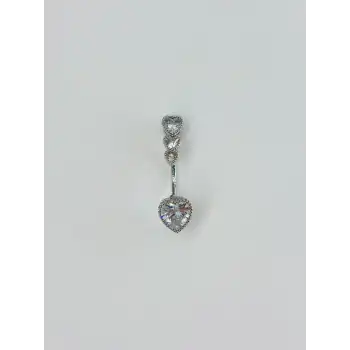 Kalp Detaylı Göbek Piercing