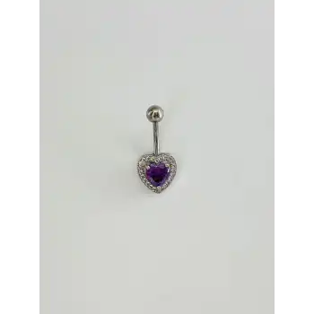 Kalp Detaylı Göbek Piercing