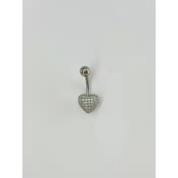Kalp Detaylı Göbek Piercing