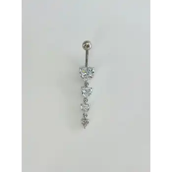 Kalp Detaylı Sallantılı Göbek Piercing
