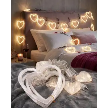 Kalp Şeklinde LED Neon Işık Dekoratif Romantik Oda ve Duvar Lambası