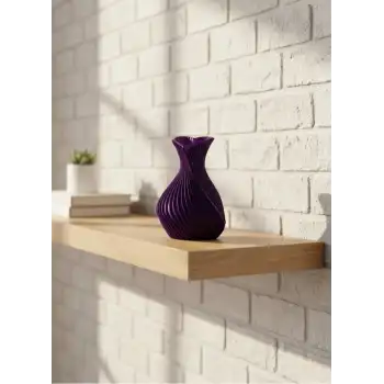 Kalpli Mor Mini Vazo 5 cm Dekoratif Masa Üstü Aksesuar