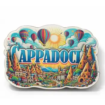 Kapadokya Temalı Ahşap Buzdolabı Magneti Alk5055