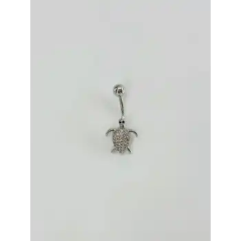 Kaplumbağa Detaylı Göbek Piercing