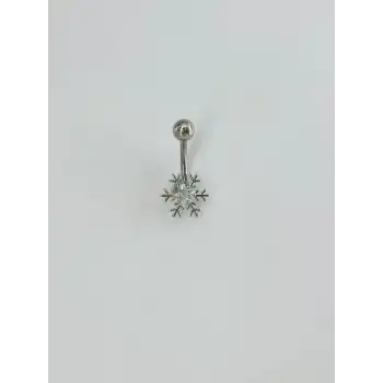 Kar Tanesi Detaylı Göbek Piercing