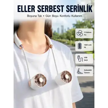 Katlanabilir Asılabilir Fan USB Şarjlı Hafif ve Sessiz Tasarım