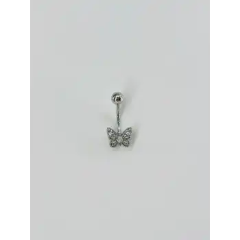 Kelebek Detaylı Göbek Piercing