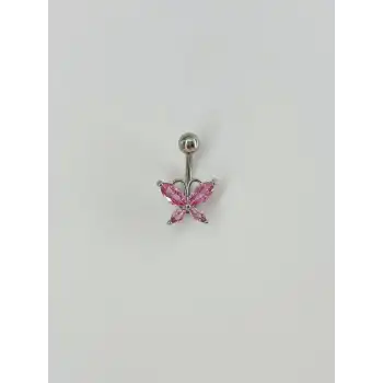 Kelebek Detaylı Göbek Piercing