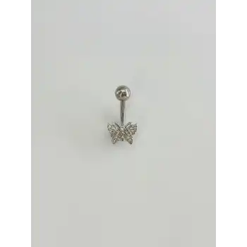 Kelebek Detaylı Göbek Piercing