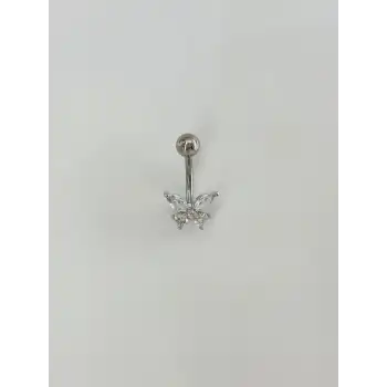 Kelebek Detaylı Göbek Piercing