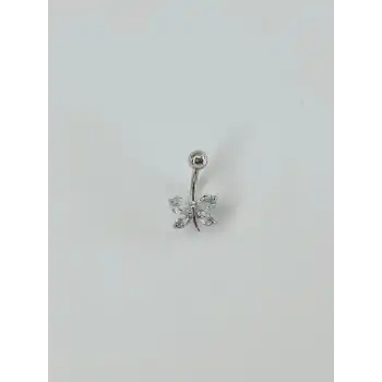 Kelebek Detaylı Göbek Piercing