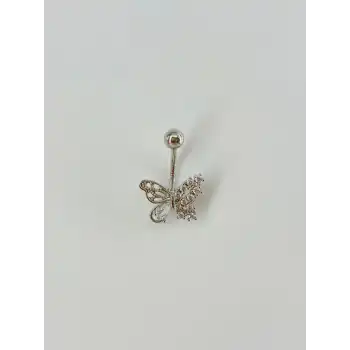 Kelebek Detaylı Göbek Piercing