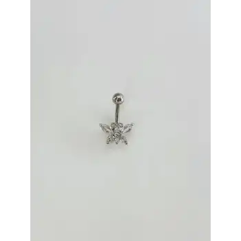 Kelebek Detaylı Göbek Piercing