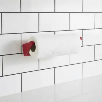 Kırmızı Peçete Askısı Mutfak Duvar Tipi Peçetelik Organizer