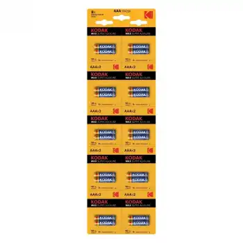 Kodak 20 Adet Max Super Alkalin 2’li Ayrılabilir Kartela İnce Pil