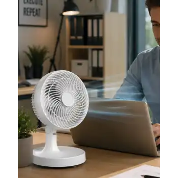 Kompakt Mini Fan Otomatik Salınımlı Sessiz Masaüstü Vantilatör
