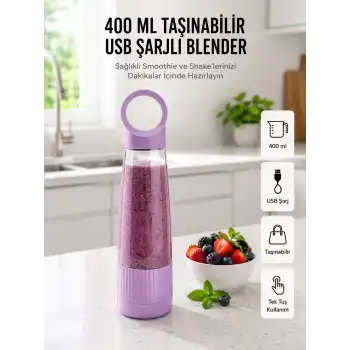 Kompakt Tasarımlı USB Şarjlı Smoothie Blender