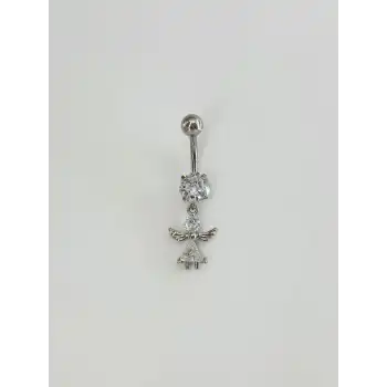 Koruyucu Melek Detaylı Göbek Piercing