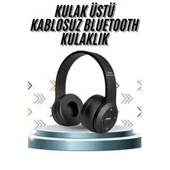 Kulak Üstü Bluetooth Kulaklık Yüksek Ses Kaliteli Ayarlanabilir