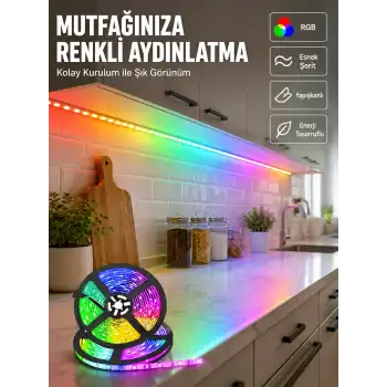 Kumandalı 5 Metre Şerit LED Dekoratif Aydınlatma
