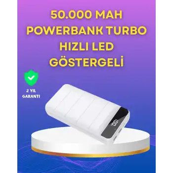 Lightning ve Type-C Girişli 50000mAh Powerbank