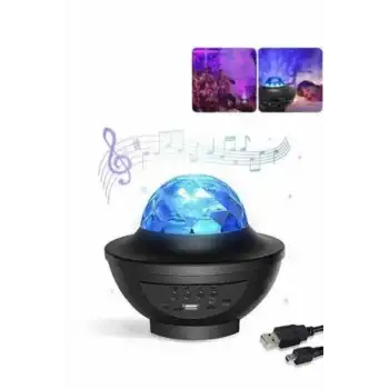 Masa ve Gece Lambası Renkli Projektör Işıklı Disko Topu Bluetooth Hoparlör