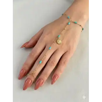 Mavi Boncuk Ve Güneş Detaylı Çelik Şahmaran