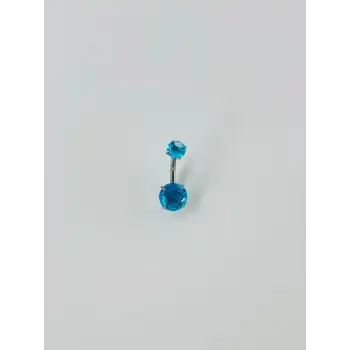 Mavi Taşlı Göbek Piercing