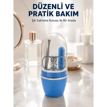 Mavi Tırnak Bakım Seti Çok Amaçlı Manikür Pedikür Kiti