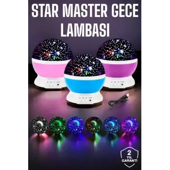 Mavi ve Mor Işıklı Projeksiyon Lambası