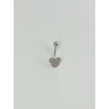 Mickey Mouse Detaylı Göbek Piercing