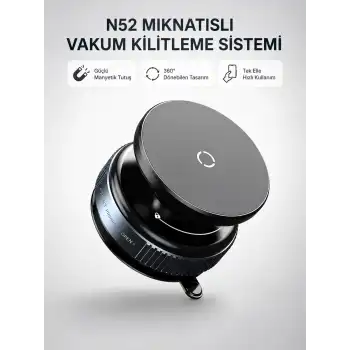 Mıknatıslı Araç Telefon Tutucu Vakum Teknolojili 360° Ayarlanabilir