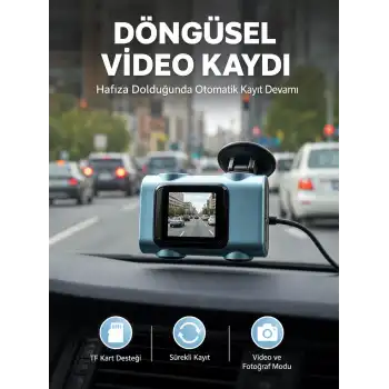Mini Araç İçi Kamera Sürekli Kayıt Geniş Açılı Yeni Nesil