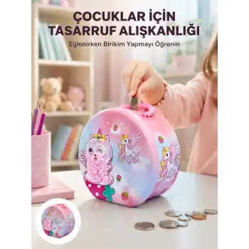 Mini Çocuk Para Kasası Güvenli Kilitli Birikim Kutusu