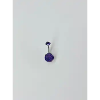 Mor Taşlı Göbek Piercing